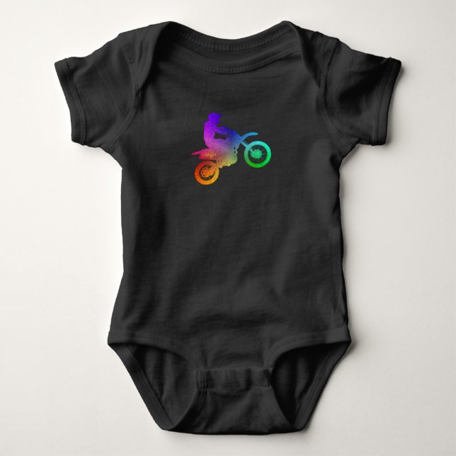 Motocross Dirt Bike Adventure - Multi-Coloured Baby Bodysuit (Front)