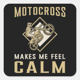Motocross Dirt Bike Biker Keep Calm Funny Gift Square Sticker