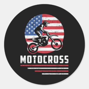 Motocross Dirt Bike Biker Motorcycle Funny Gift Classic Round Sticker