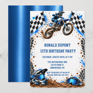 Motocross Dirt Bike Boy’s Birthday Party Invitation