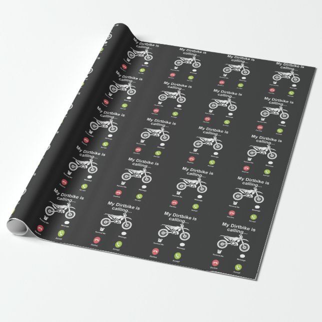 Motocross Dirt Bike Brap Off Road Dirtbike Riders Wrapping Paper (Unrolled)
