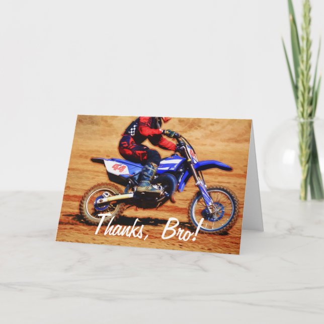 Motocross Dirt-Bike Champion Racer 4 Thank You Card (Front)
