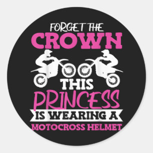 Motocross Dirt Bike Girl Classic Round Sticker