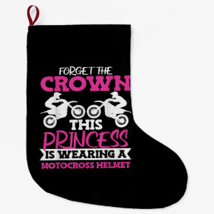 Motocross Dirt Bike Girl Large Christmas Stocking