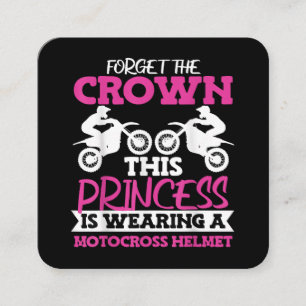 Motocross Dirt Bike Girl Square Business Card