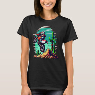 Motocross dirt bike in pixel art 1 T-Shirt