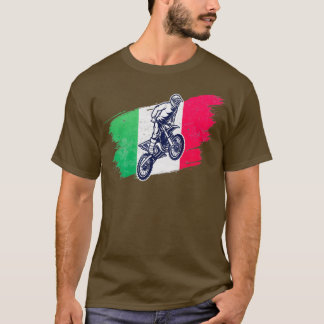 Motocross Dirt Bike Italian Flag Vintage T-Shirt