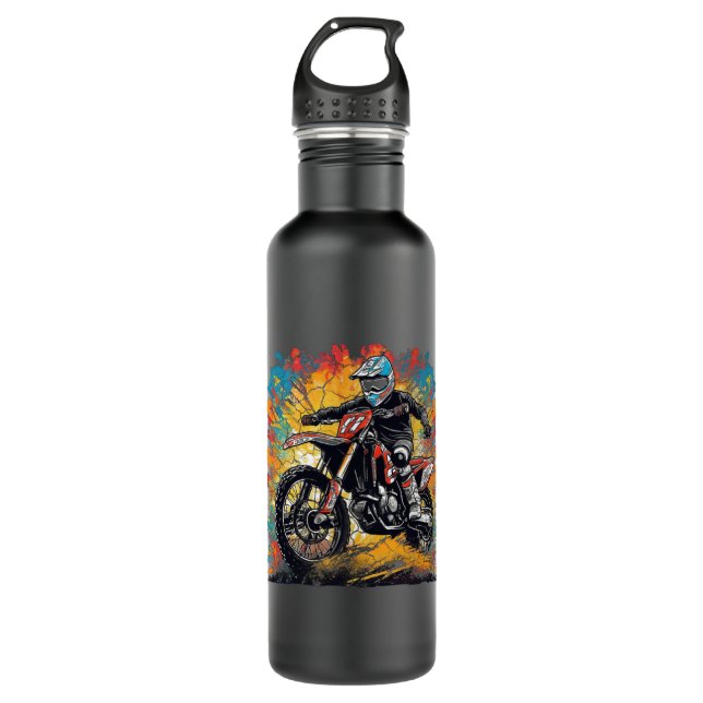 Motocross Dirt Bike Motocross Dirtbike Enduro Jump 710 Ml Water Bottle (Front)
