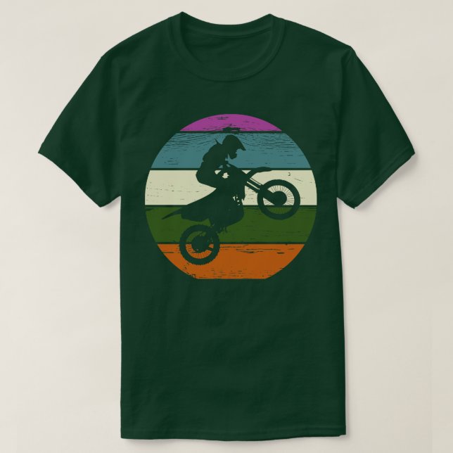 Motocross Dirt Bike Motorbike Sports Retro T-Shirt (Design Front)