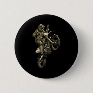 Motocross dirt bike racing camo offroad rider boys 6 cm round badge