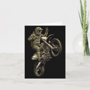 Motocross dirt bike racing camo offroad rider boys card