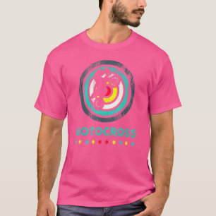 Motocross Dirt Bike Rider Vintage Rainbow Motorcyc T-Shirt