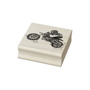 Motocross Dirt Bike Rubber Stamp