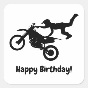 Motocross Dirt Bike Square Sticker