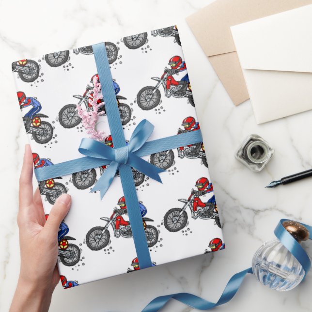 Motocross Dirt Bike Wrapping Paper (Gifting)