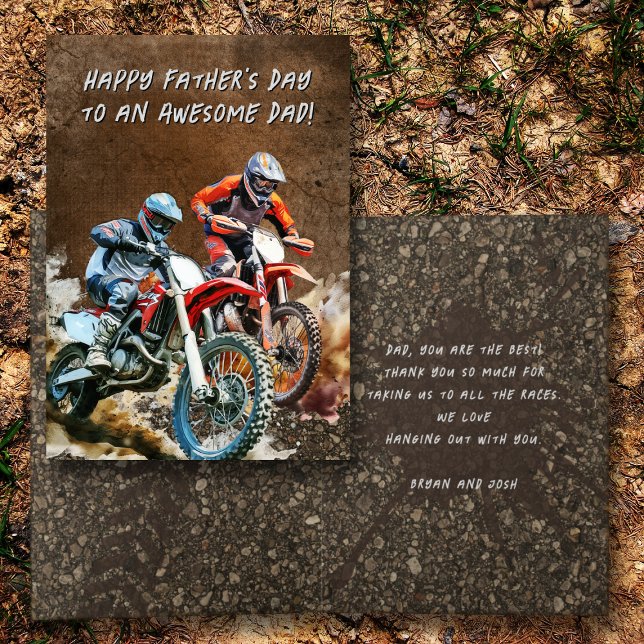 Motocross Dirt Biking Message Card for Dad (Creator Uploaded)
