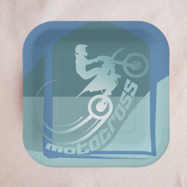 Motocross dirtbike moto-x birthday party  paper plate (Creator Uploaded)