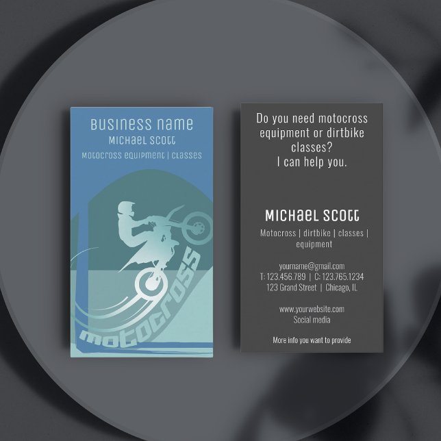 Motocross dirtbike moto-x company business Card (Creator Uploaded)