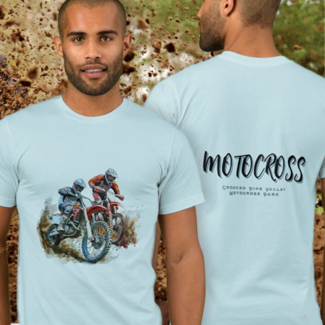 Motocross Dirtbikes Racing Text on Back T-Shirt (Creator Uploaded)