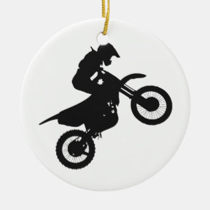 Motocross driver - Choose background color Ceramic Tree Decoration