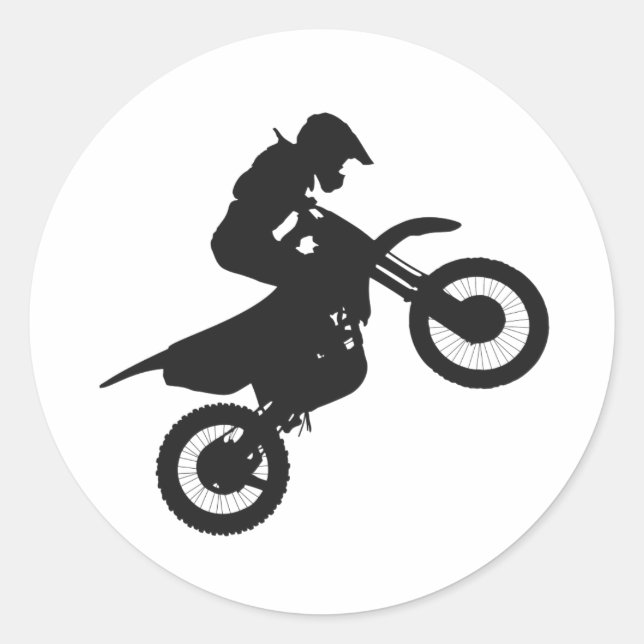 Motocross driver - Choose background colour Classic Round Sticker (Front)