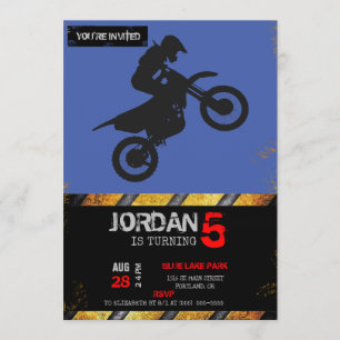 Motocross driver - Choose background colour Invitation