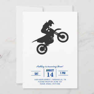 Motocross driver - Choose background colour Invitation
