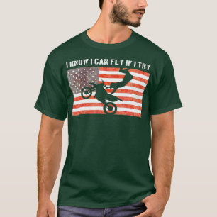 Motocross Enduro Dirt Bike Riders American Flag T-Shirt