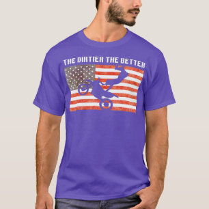 Motocross Enduro Dirt Bike Riders American Flag T-Shirt