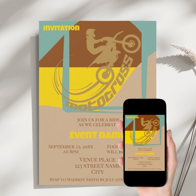 Motocross event celebration birthday Invitation (Creator Uploaded)