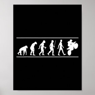 Motocross Evolution Dirt Bike Rider Funny  Poster