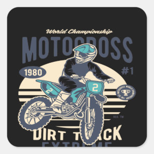 Motocross Extreme Dirt Track Square Sticker