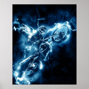 Motocross extreme sport poster