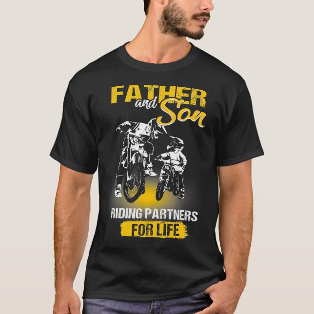 Motocross Father And Son Riding Partners For T-Shirt (Front)