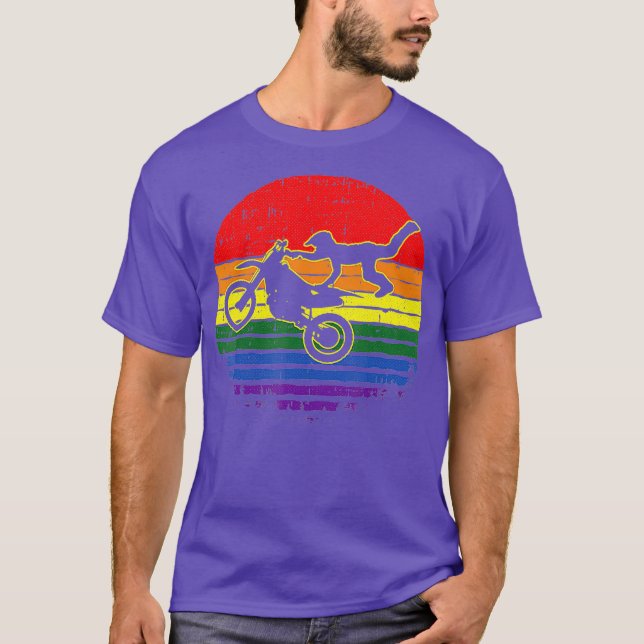 Motocross Gay Pride Motorcycle Dirt Bike LGBTQ T-Shirt (Front)