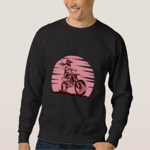 Motocross Girl Retro Vintage Pink Sweatshirt