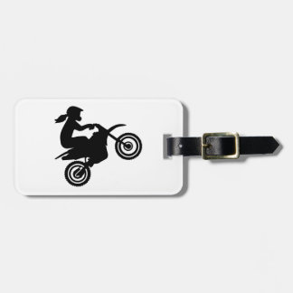 Motocross girl woman luggage tag