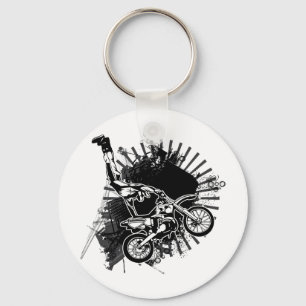 Motocross Grunge Jump Key Ring