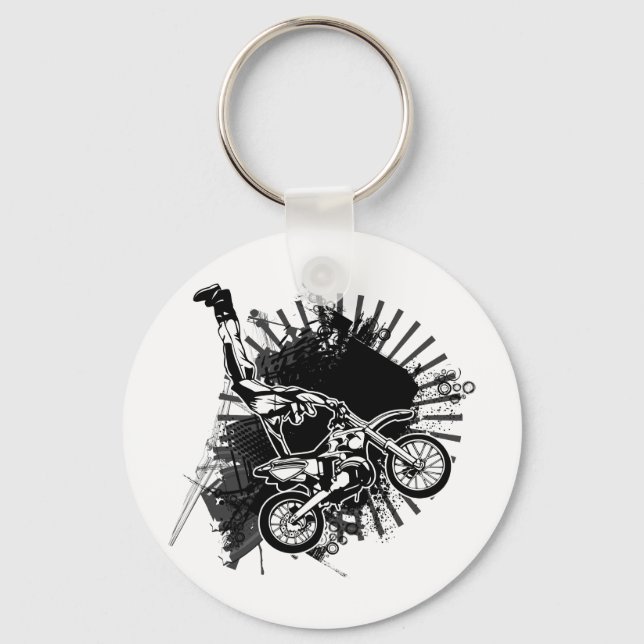 Motocross Grunge Jump Key Ring (Front)
