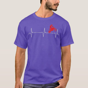 Motocross heartbeat crosser gift idea moped fans T-Shirt