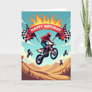 Motocross Jump Birthday Card