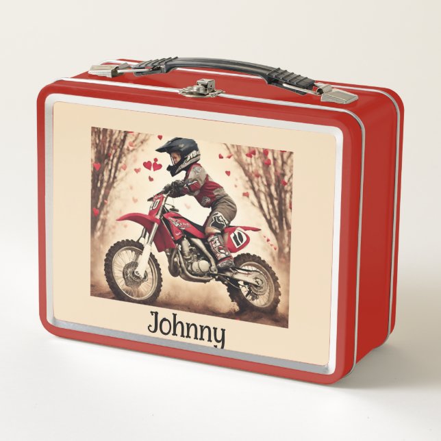 Motocross Kidd Personalized Lunch Box (Front)