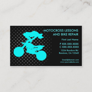 Motocross lessons repair custom business card