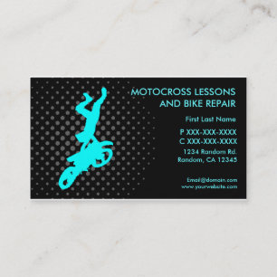 Motocross lessons repair custom business card