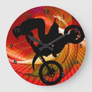 Motocross Light Streaks in a Wind Tunnel Large Clock