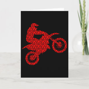 Motocross Lovers Valentine Hearts Love Dirt Bike S Card
