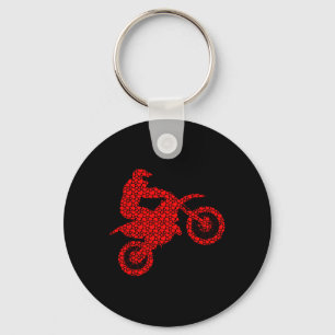 Motocross Lovers Valentine Hearts Love Dirt Bike S Key Ring