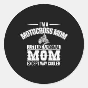 Motocross Mom Dirt Bike Racing Braap Mama Classic Round Sticker