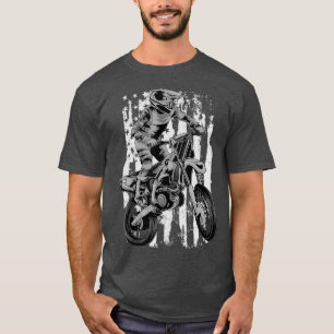Motocross Motorcross Dirt Bike USA Flag T-Shirt