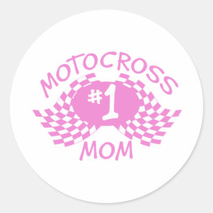 Motocross Mum Classic Round Sticker
